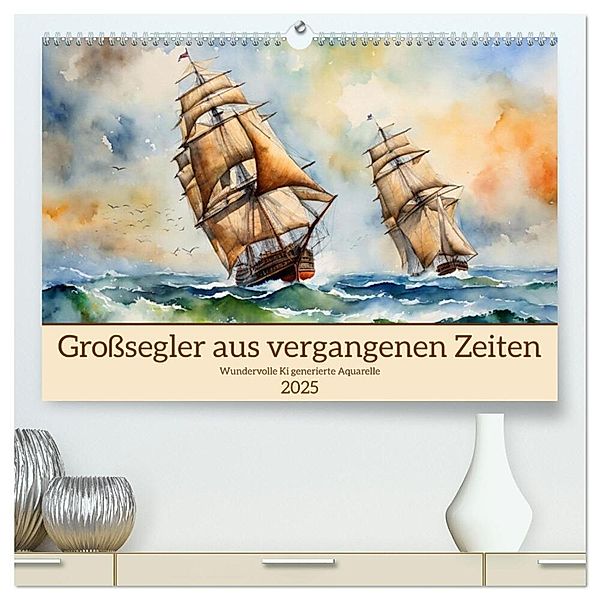 Großsegler aus vergangenen Zeiten (hochwertiger Premium Wandkalender 2025 DIN A2 quer), Kunstdruck in Hochglanz, Calvendo, Claudia Kleemann