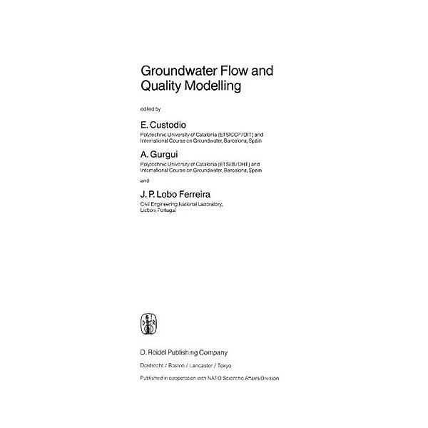 Groundwater Flow and Quality Modelling / Nato Science Series C: Bd.224