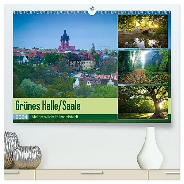 Grünes Halle/Saale - Meine wilde Händelstadt (hochwertiger Premium Wandkalender 2024 DIN A2 quer), Kunstdruck in Hochglanz, Martin Wasilewski