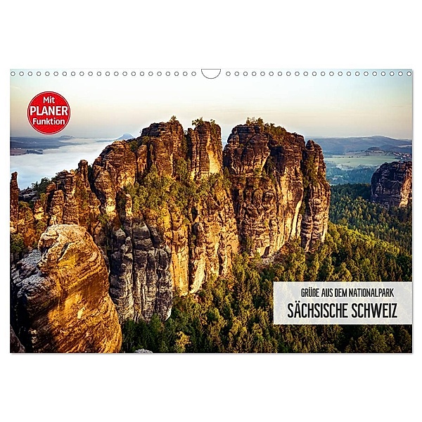 Grüße aus dem Nationalpark Sächsische Schweiz (Wandkalender 2024 DIN A3 quer), CALVENDO Monatskalender, Dirk Meutzner