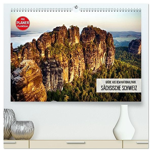 Grüsse aus dem Nationalpark Sächsische Schweiz (hochwertiger Premium Wandkalender 2024 DIN A2 quer), Kunstdruck in Hochglanz, Dirk Meutzner