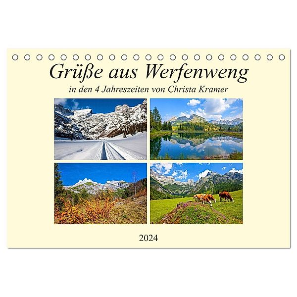 Grüße aus Werfenweng (Tischkalender 2024 DIN A5 quer), CALVENDO Monatskalender, Christa Kramer