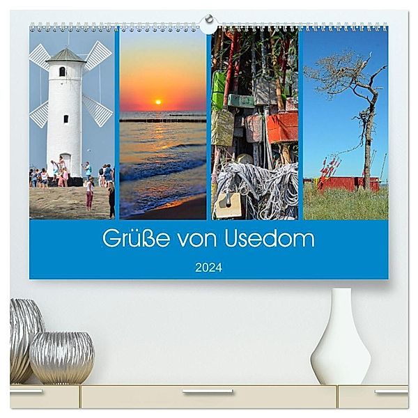 Grüße von Usedom (hochwertiger Premium Wandkalender 2024 DIN A2 quer), Kunstdruck in Hochglanz, Sarnade