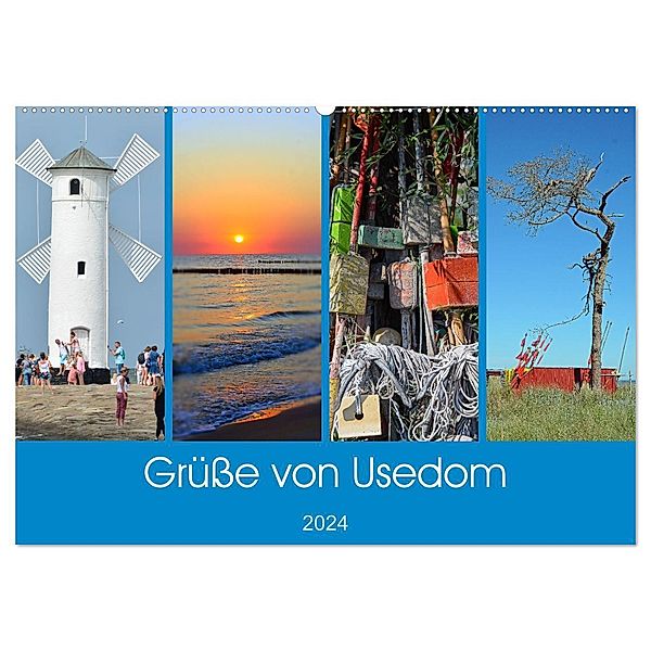 Grüße von Usedom (Wandkalender 2024 DIN A2 quer), CALVENDO Monatskalender, Sarnade