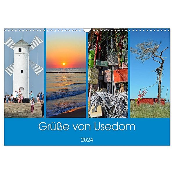 Grüße von Usedom (Wandkalender 2024 DIN A3 quer), CALVENDO Monatskalender, Sarnade