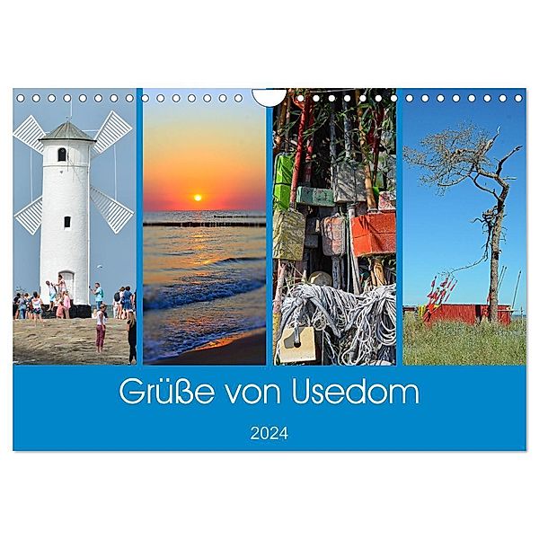 Grüße von Usedom (Wandkalender 2024 DIN A4 quer), CALVENDO Monatskalender, Sarnade