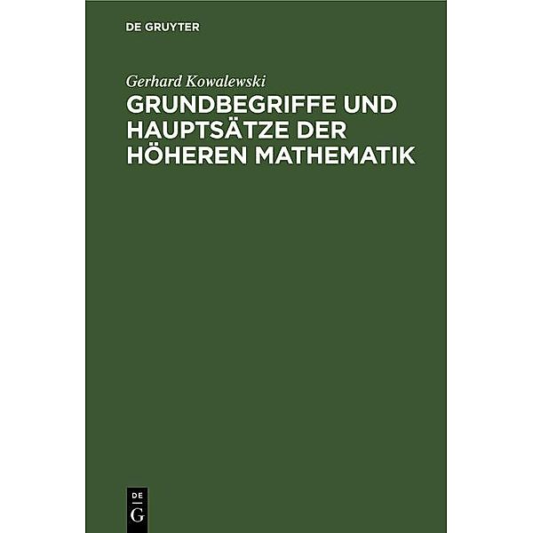 Grundbegriffe und Hauptsätze der höheren Mathematik, Gerhard Kowalewski