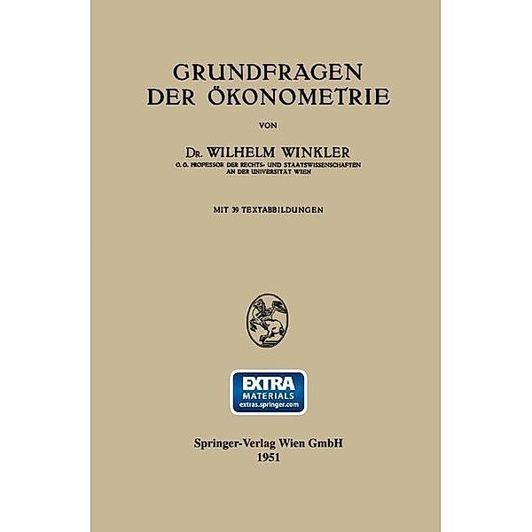 Grundfragen der Ökonometrie, Wilhelm Winkler