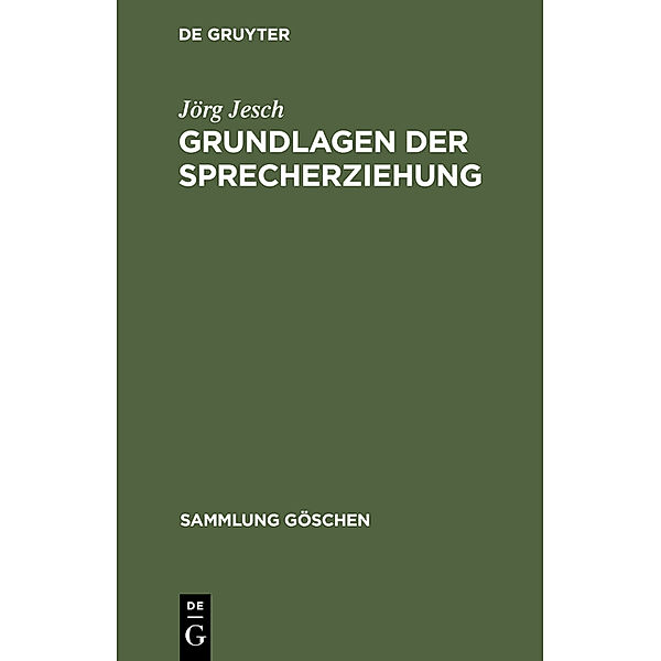 Grundlagen der Sprecherziehung, Jörg Jesch