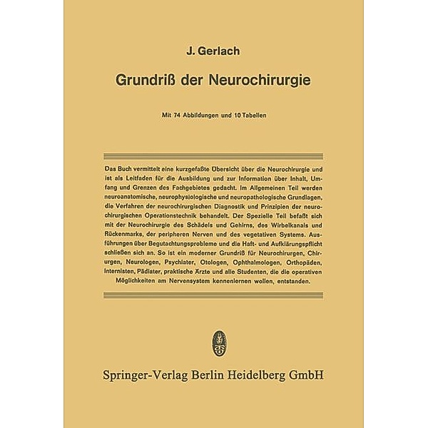 Grundriss der Neurochirurgie, J. Gerlach
