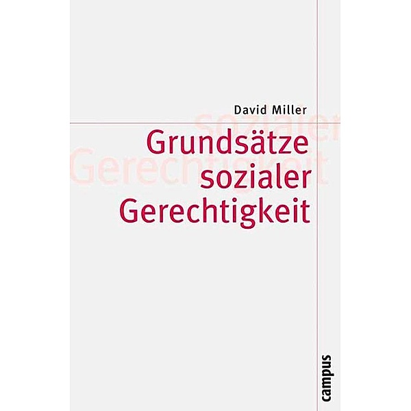 Grundsätze sozialer Gerechtigkeit / Theorie und Gesellschaft Bd.58, David Miller