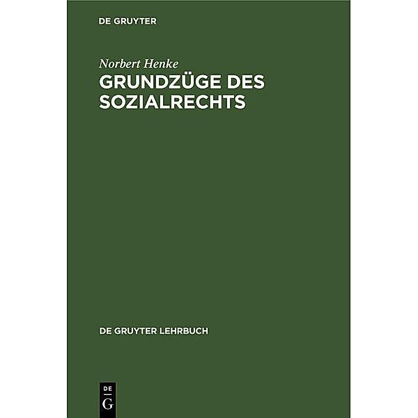 Grundzüge des Sozialrechts / De Gruyter Lehrbuch, Norbert Henke