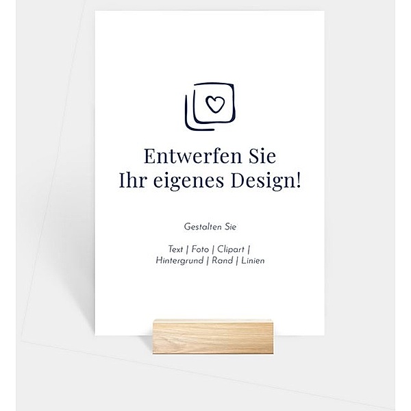 Gruppentischkarte Blanko Design, Tischnummer hoch (120 x 170mm)