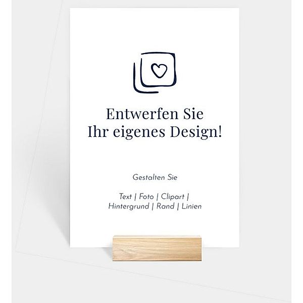 Gruppentischkarte Blanko Design, Tischnummer hoch (120 x 170mm)