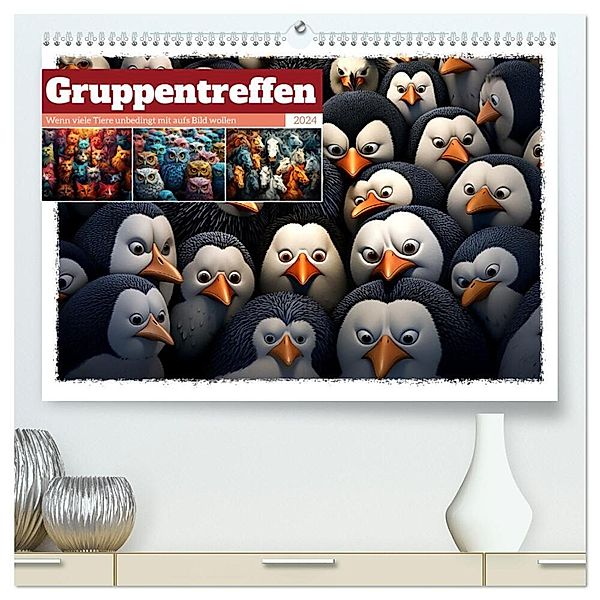 Gruppentreffen (hochwertiger Premium Wandkalender 2024 DIN A2 quer), Kunstdruck in Hochglanz, Kerstin Waurick