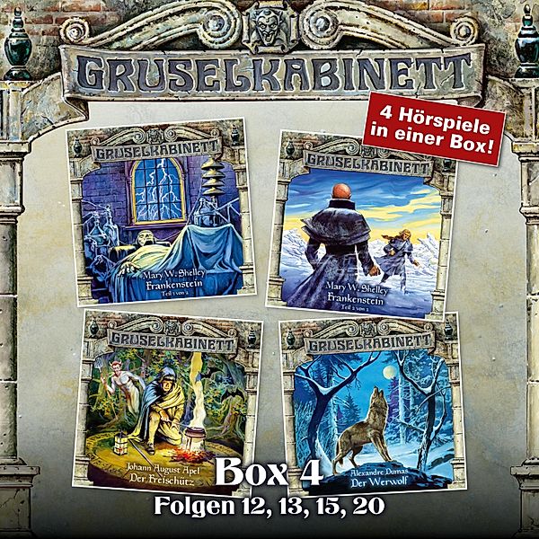 Gruselkabinett, Box - 4 - Gruselkabinett - Folgen 12, 13, 15, 20, Alexandre Dumas, Mary W. Shelley, Johann August Apel
