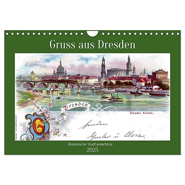 Gruss aus Dresden - Historische Stadtansichten (Wandkalender 2025 DIN A4 quer), CALVENDO Monatskalender, Calvendo, Henning von Löwis of Menar