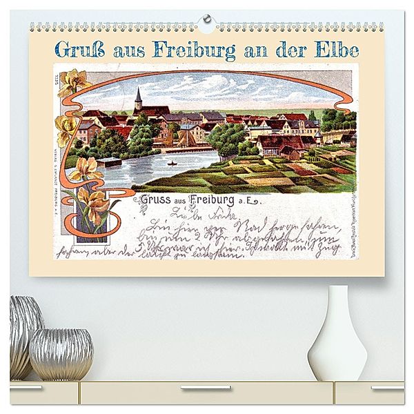 Gruß aus Freiburg an der Elbe (hochwertiger Premium Wandkalender 2024 DIN A2 quer), Kunstdruck in Hochglanz, Calvendo, Henning von Löwis of Menar
