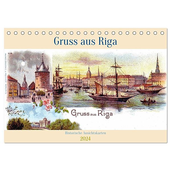 Gruss aus Riga - Historische Ansichtskarten (Tischkalender 2024 DIN A5 quer), CALVENDO Monatskalender, Henning von Löwis of Menar