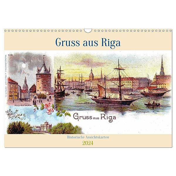 Gruss aus Riga - Historische Ansichtskarten (Wandkalender 2024 DIN A3 quer), CALVENDO Monatskalender, Henning von Löwis of Menar