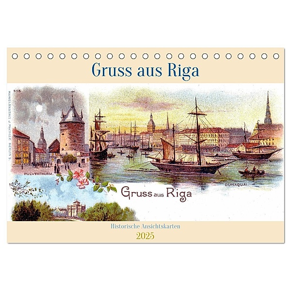 Gruss aus Riga - Historische Ansichtskarten (Tischkalender 2025 DIN A5 quer), CALVENDO Monatskalender, Calvendo, Henning von Löwis of Menar