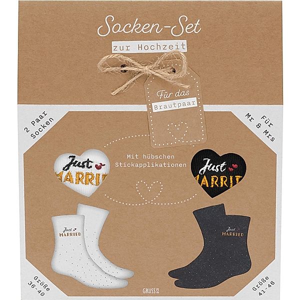 GRUSS & CO Socken-Set Motiv Just married