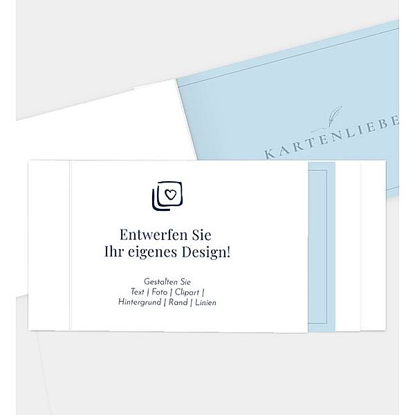 Grußkarte Blanko Design, Booklet (210 x 100mm)