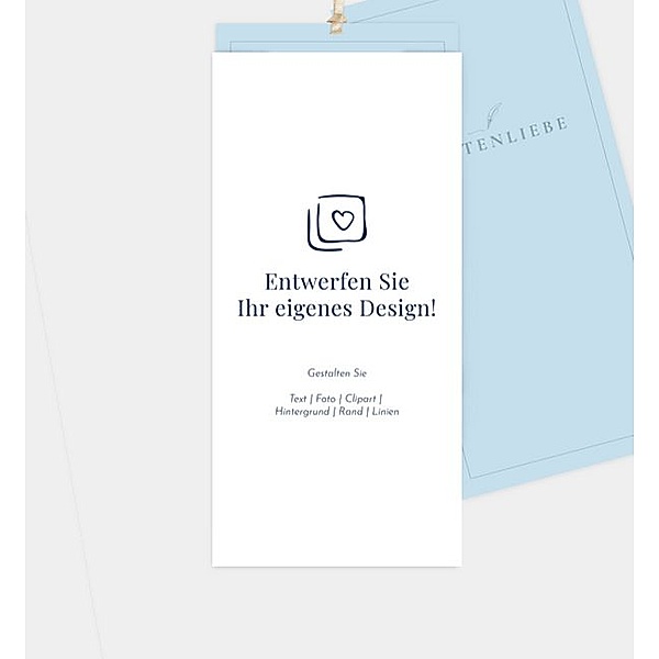 Grußkarte Blanko Design, Einsteckkarte hoch  (103 x 213mm)