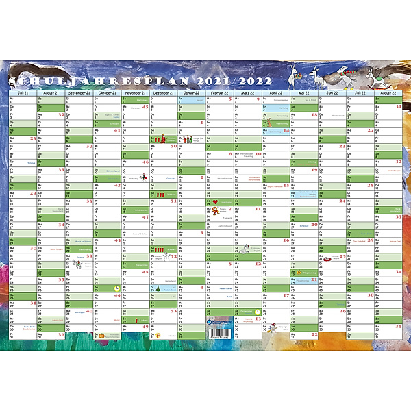 GSV Wandkalender - Schuljahr - Kalenderposter 2021/22 (DIN A2 Poster)