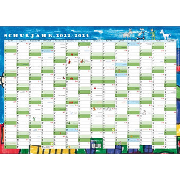 GSV Wandkalender - Schuljahr - Kalenderposter 2022/23 (DIN A2 Poster)
