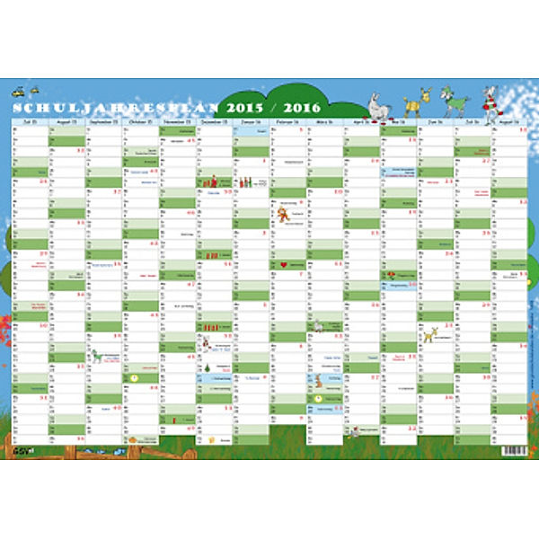 GSV Wandkalender - Schuljahresplan 2015/2016 (DIN A2 Poster)