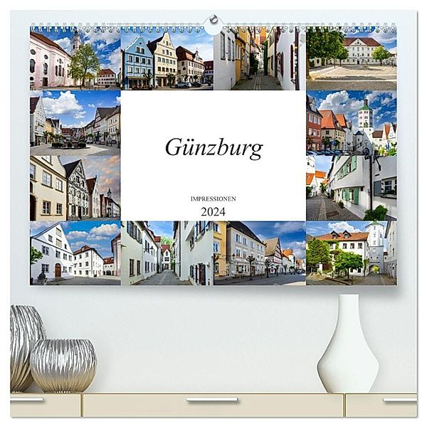 Günzburg Impressionen (hochwertiger Premium Wandkalender 2024 DIN A2 quer), Kunstdruck in Hochglanz, Dirk Meutzner