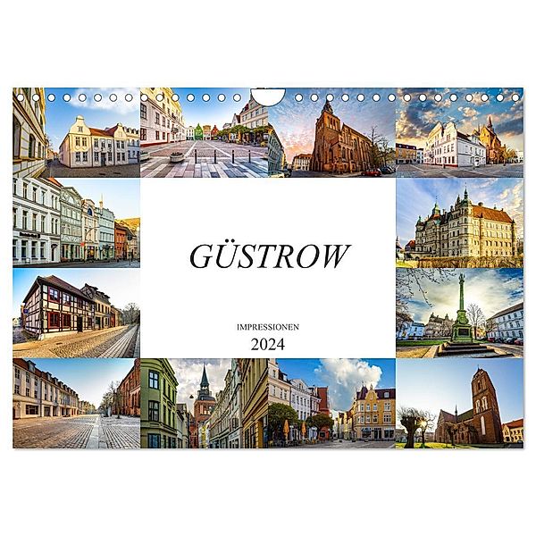 Güstrow Impressionen (Wandkalender 2024 DIN A4 quer), CALVENDO Monatskalender, Dirk Meutzner