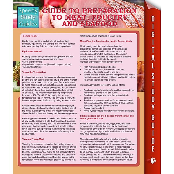 Guide To Preparation to Meat, Poultry And Seafood (Speedy Study Guides) / Dot EDU, Speedy Publishing