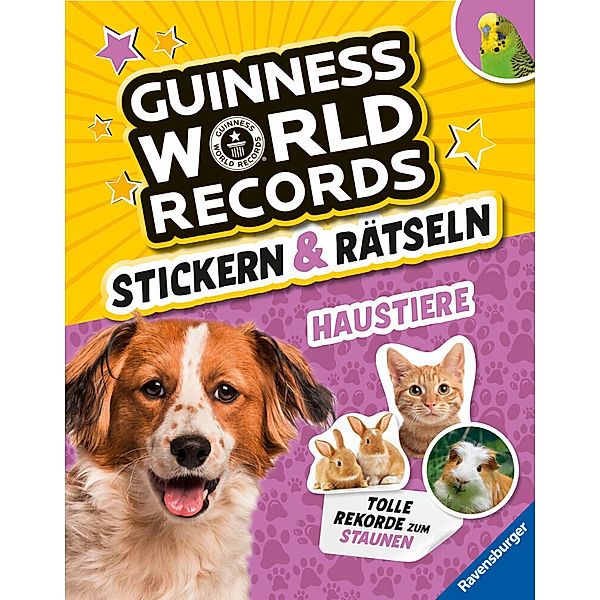 Guinness World Records Stickern und Rätseln: Haustiere - ein rekordverdächtiger Rätsel- und Stickerspaß mit Hund, Katze und Co., Martine Richter, Eddi Adler