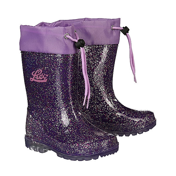 Lico Gummistiefel GLITTER BLINKY gefüttert in lila