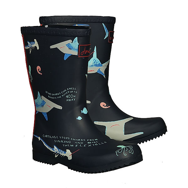 Tom Joule® Gummistiefel JNR ROLL UP - SHARKS in navy