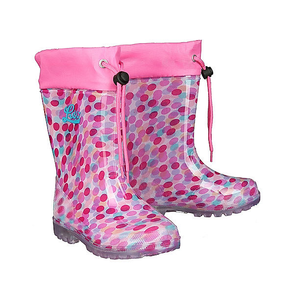 Lico Gummistiefel POWER BLINKY DOTS in pink/türkis