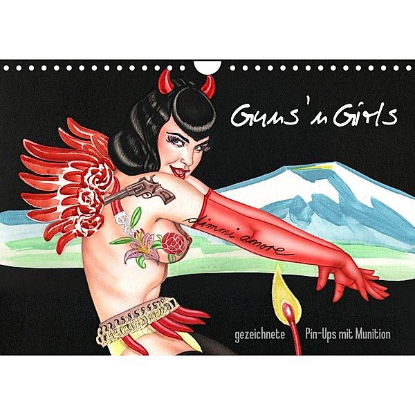 Guns `n Girls - gezeichnete Pin-Ups mit Munition (Wandkalender 2023 DIN A4 quer), Sara Horwath