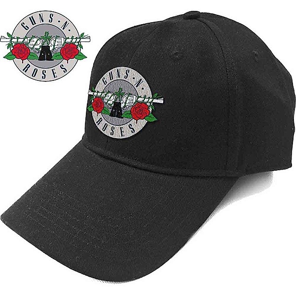 GunsNRoses Baseball Cap, Silver Circle Logo, Farbe: schwarz (Fanartikel)