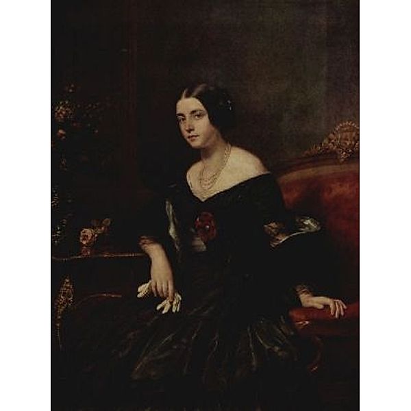 Gustav Carl Ludwig Richter - Porträt einer Dame in einem schwarzen Kleid - 1.000 Teile (Puzzle)