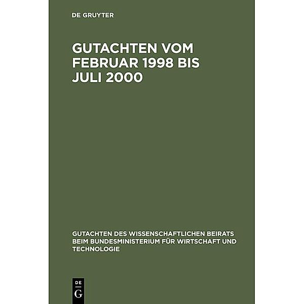 Gutachten vom Februar 1998 bis Juli 2000 / Jahrbuch des Dokumentationsarchivs des österreichischen Widerstandes