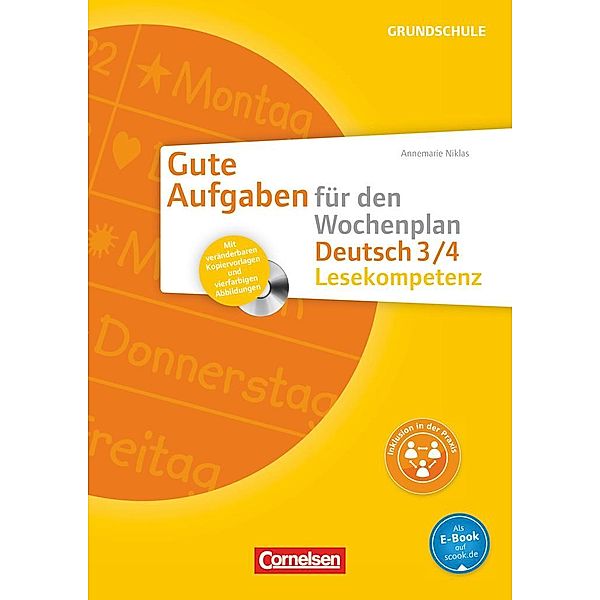 Gute Aufgaben für den Wochenplan: Deutsch 3/4, Lesekompetenz, m. CD-ROM, Annemarie Niklas