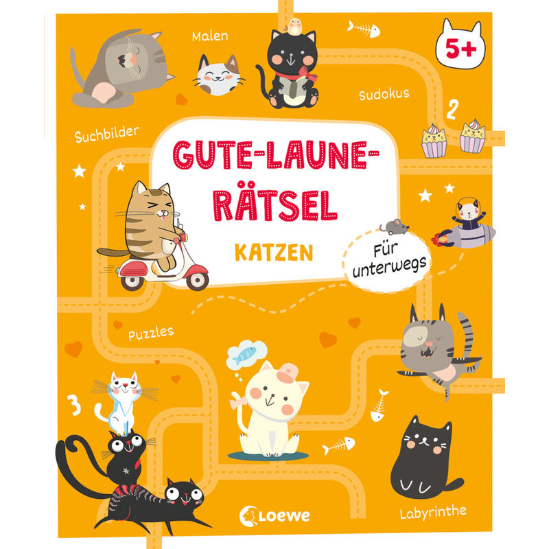 Image of Gute-Laune-Rätsel Für Unterwegs - Katzen, Kartoniert (TB)