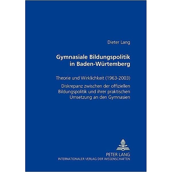 Gymnasiale Bildungspolitik in Baden-Württemberg, Dieter Lang