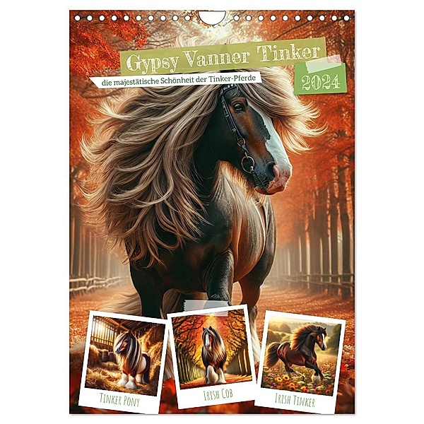 Gypsy Vanner Tinker - die majestätische Schönheit der Tinker-Pferde (Wandkalender 2024 DIN A4 hoch), CALVENDO Monatskalender, Calvendo, Marco Warstat