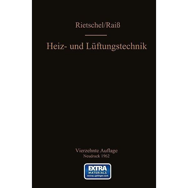 H. Rietschels Lehrbuch der Heiz- und Lüftungstechnik, Wilhelm Raiß, F. Roedler