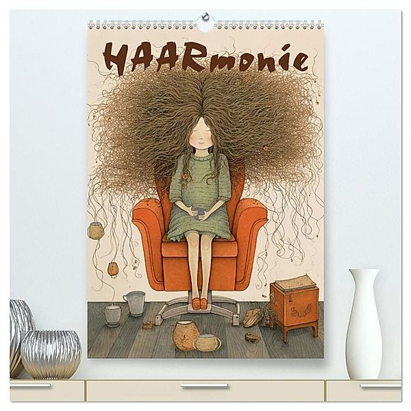 HAARmonie (hochwertiger Premium Wandkalender 2025 DIN A2 hoch), Kunstdruck in Hochglanz, Calvendo, Erich Krätschmer
