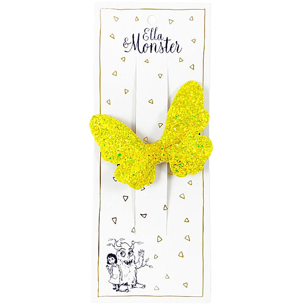 Ella & Monster Haarspange GLITZER SCHMETTERLING in yellow