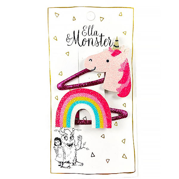 Ella & Monster Haarspange OVER THE RAINBOW UNICORN 2er Set